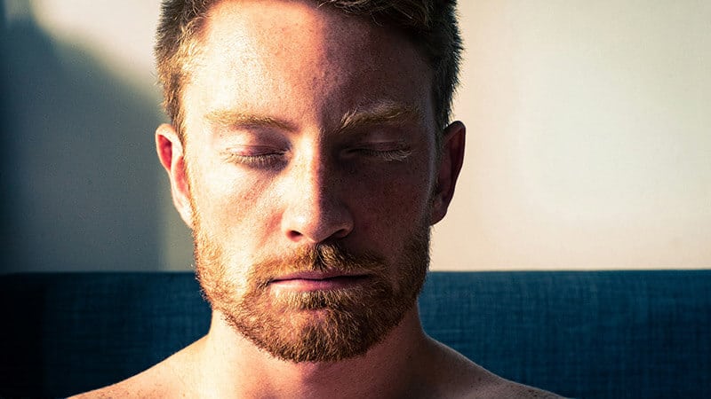 loss-of-sight Man with his eyes closed, representing loss of sight