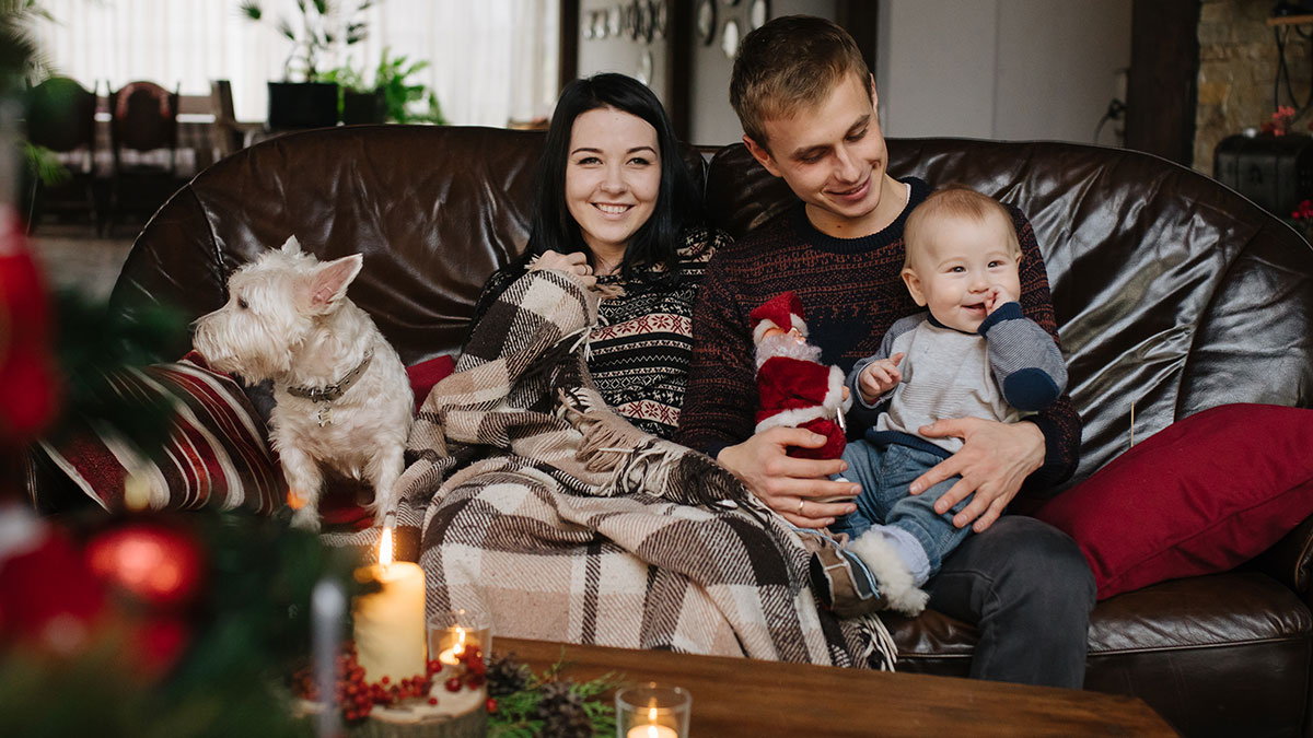 christmas-at-home A family at home at Christmas